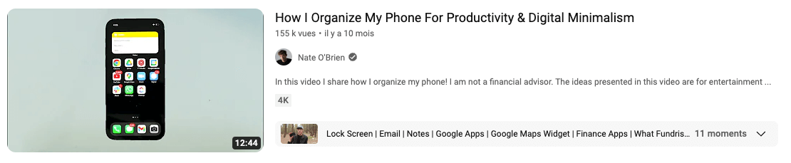 Vidéo YouTube de Nate O'Brian qui cumule 155k vues
