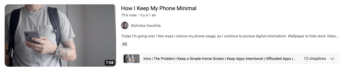 Vidéo YouTube de Nicholas Garofola qui cumule 75k vues